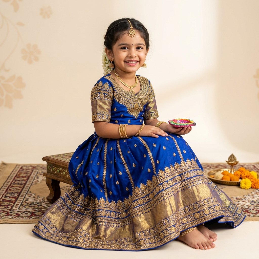 Traditional Zari Embroidered Silk Lehenga